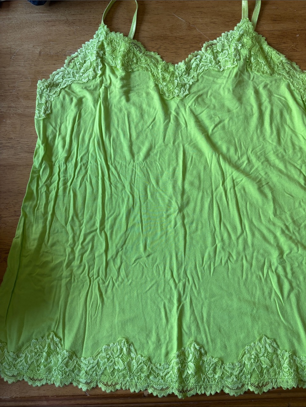 Lane Bryant Neon Lime Lace Trim Camisole